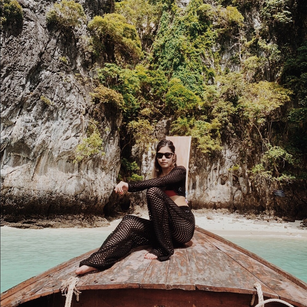 Black netted beach set !